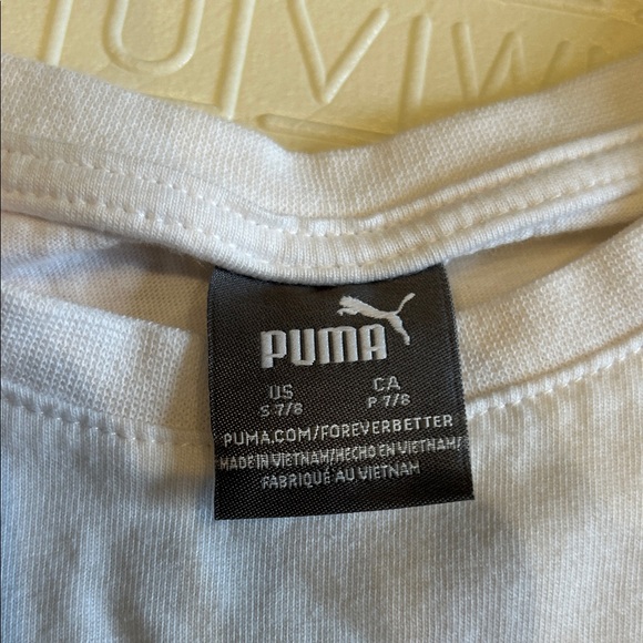 Puma Girls White Shirt and Gray Leggings Set - Picture 3 of 6